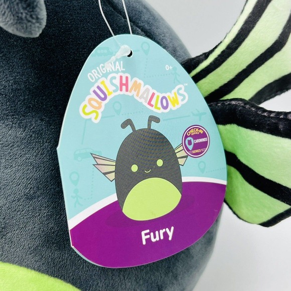 Squishmallows Toys Squishmallow Green Fury 8 Plush Stuffed Animal Checkin Series